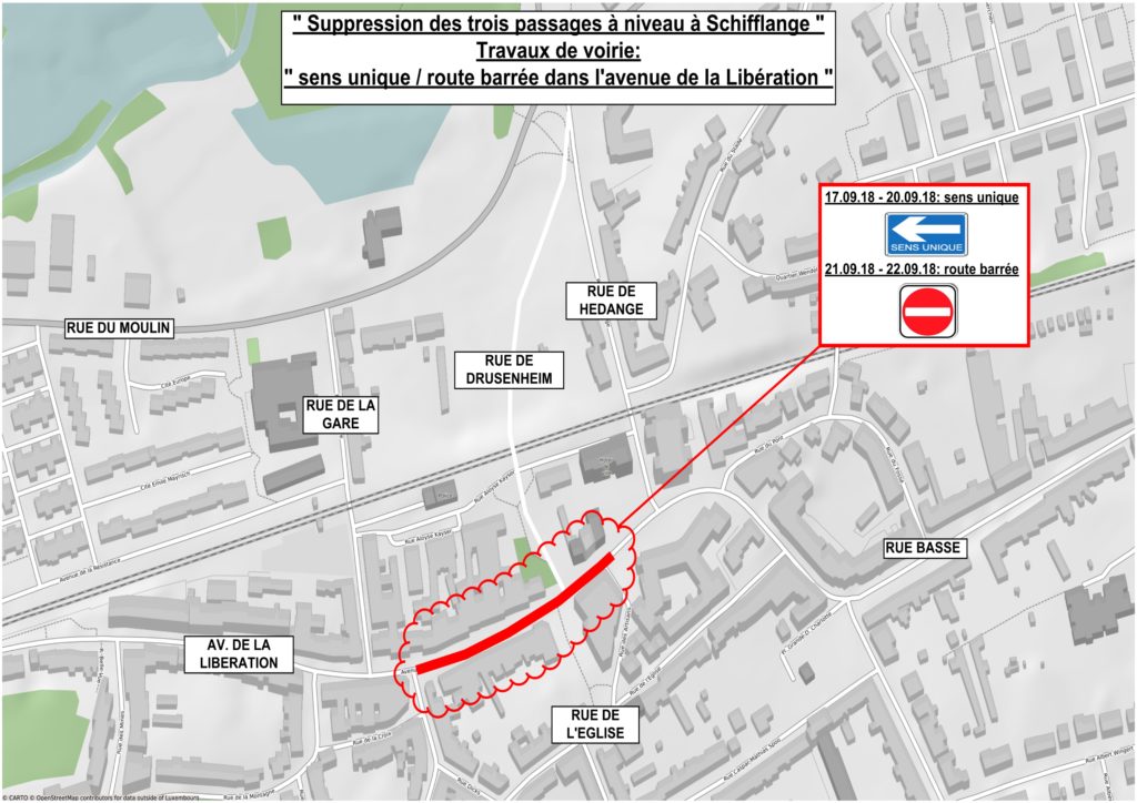 Travaux de voirie du 17 au 22 septembre 2018