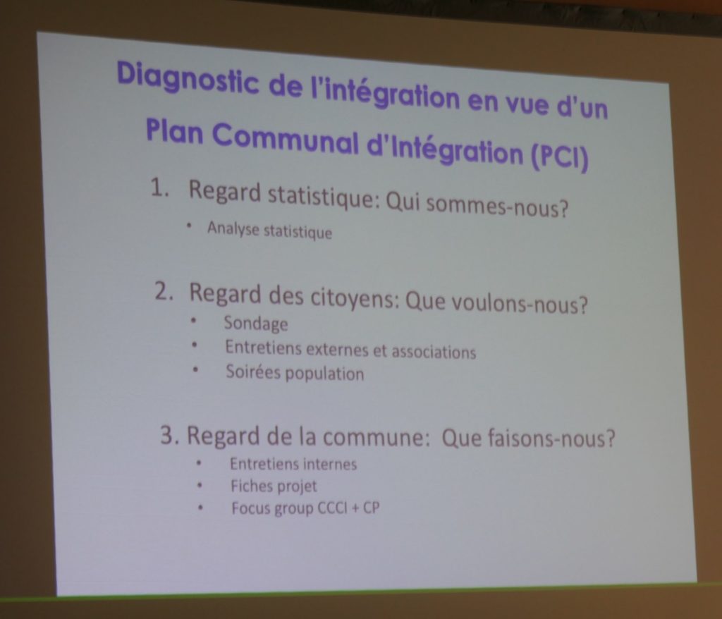 Présentation du diagnostic (CEFIS) de l’integration en vue de l’etablissement d’un plan communal d’intégration (PCI)